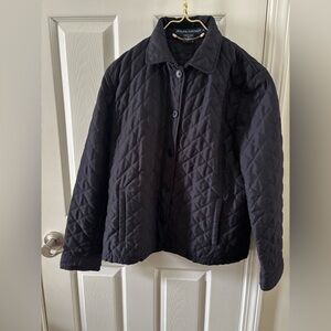 Ralph Lauren black button front quilted jacket size L